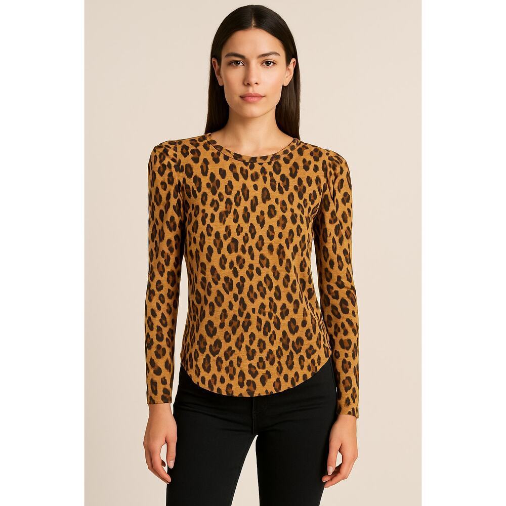 Veronica Beard Jeans Porter Tee Leopard Print Top New With Tags XS